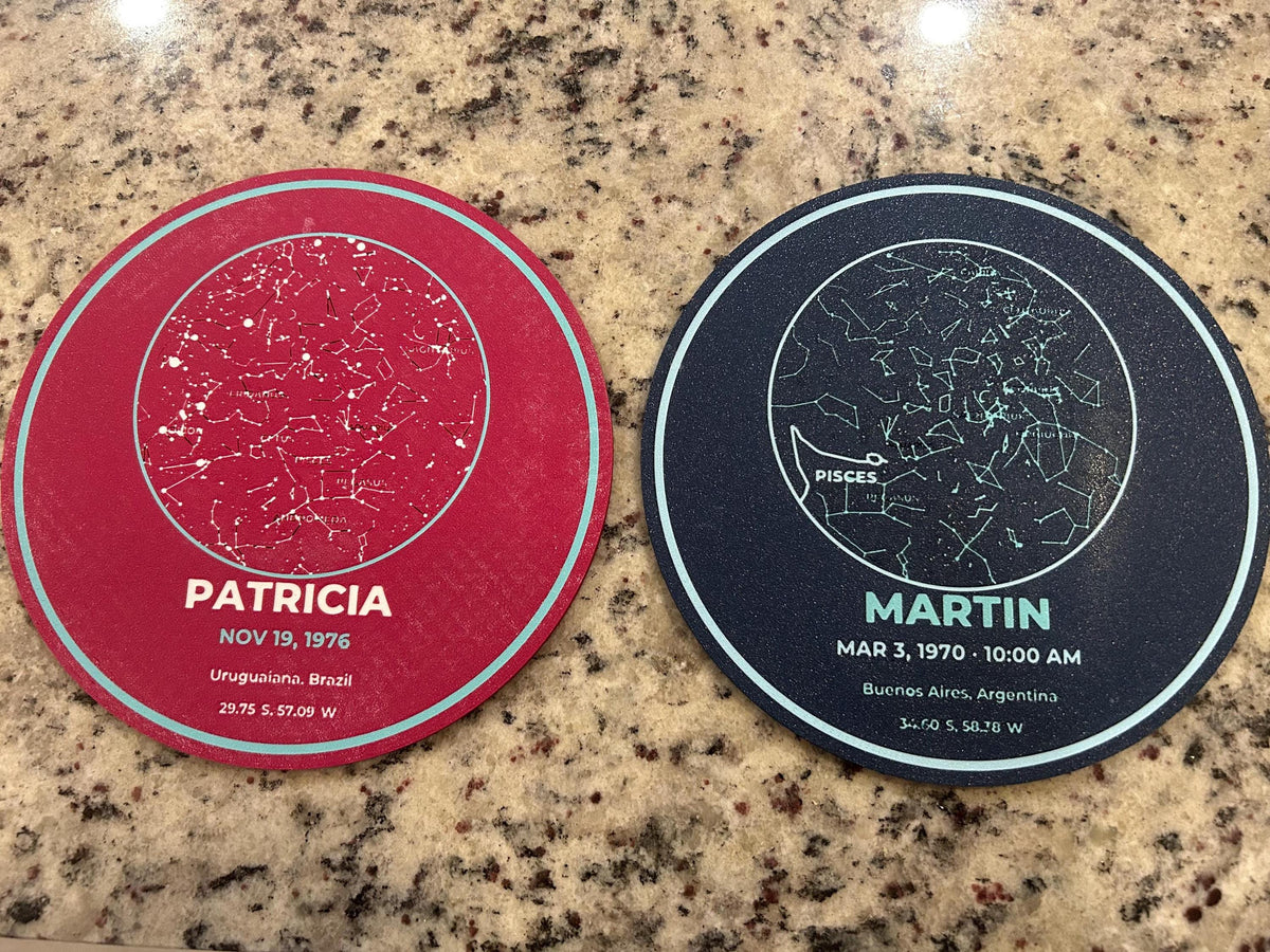 Personalized Zodiac Star Map Medallion | Custom Color 3D-Printed Celestial Art (7.9 in)