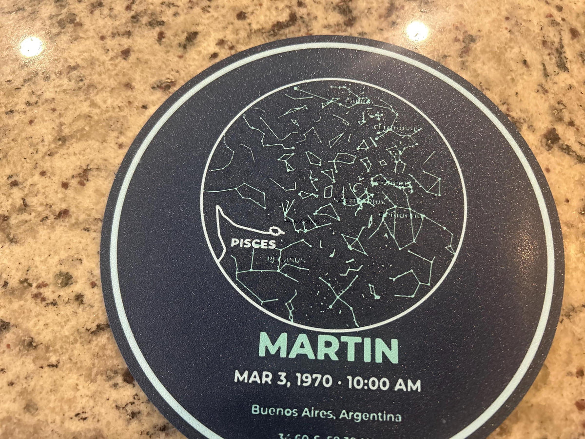 Personalized Zodiac Star Map Medallion | Custom Color 3D-Printed Celestial Art (7.9 in)