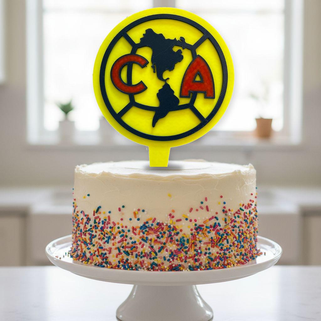 Club America 3D Cake Topper | Food-Grade PETG Badge (5.5 in)