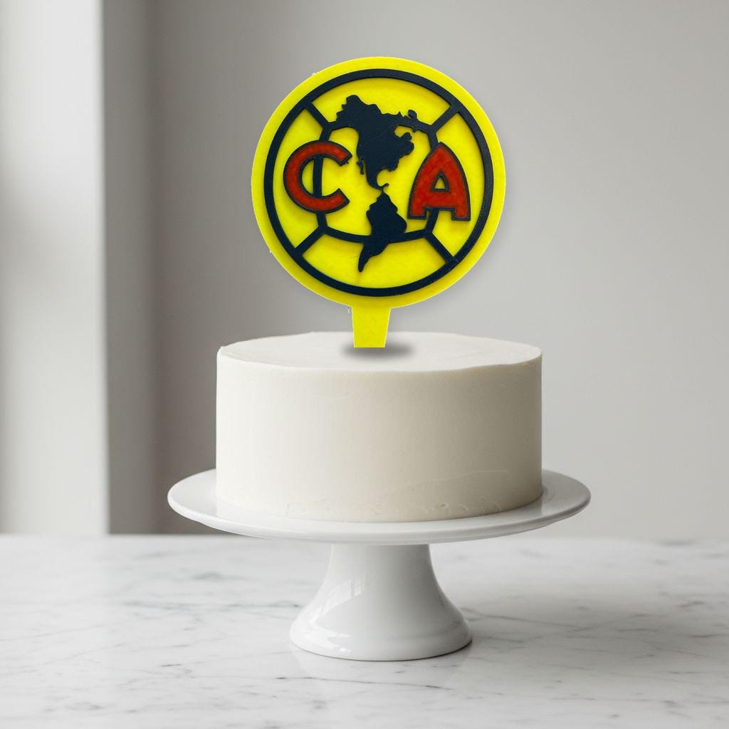 Club America 3D Cake Topper | Food-Grade PETG Badge (5.5 in)