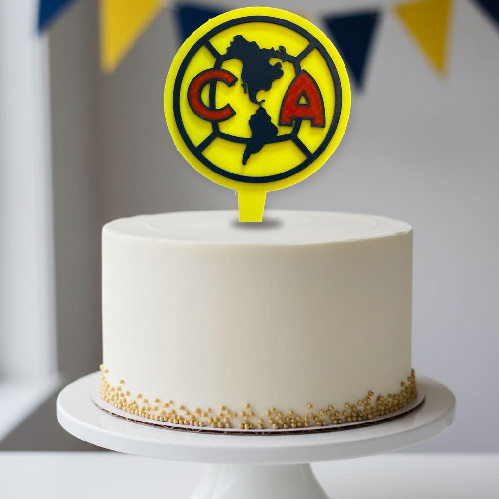Club America 3D Cake Topper | Food-Grade PETG Badge (5.5 in)
