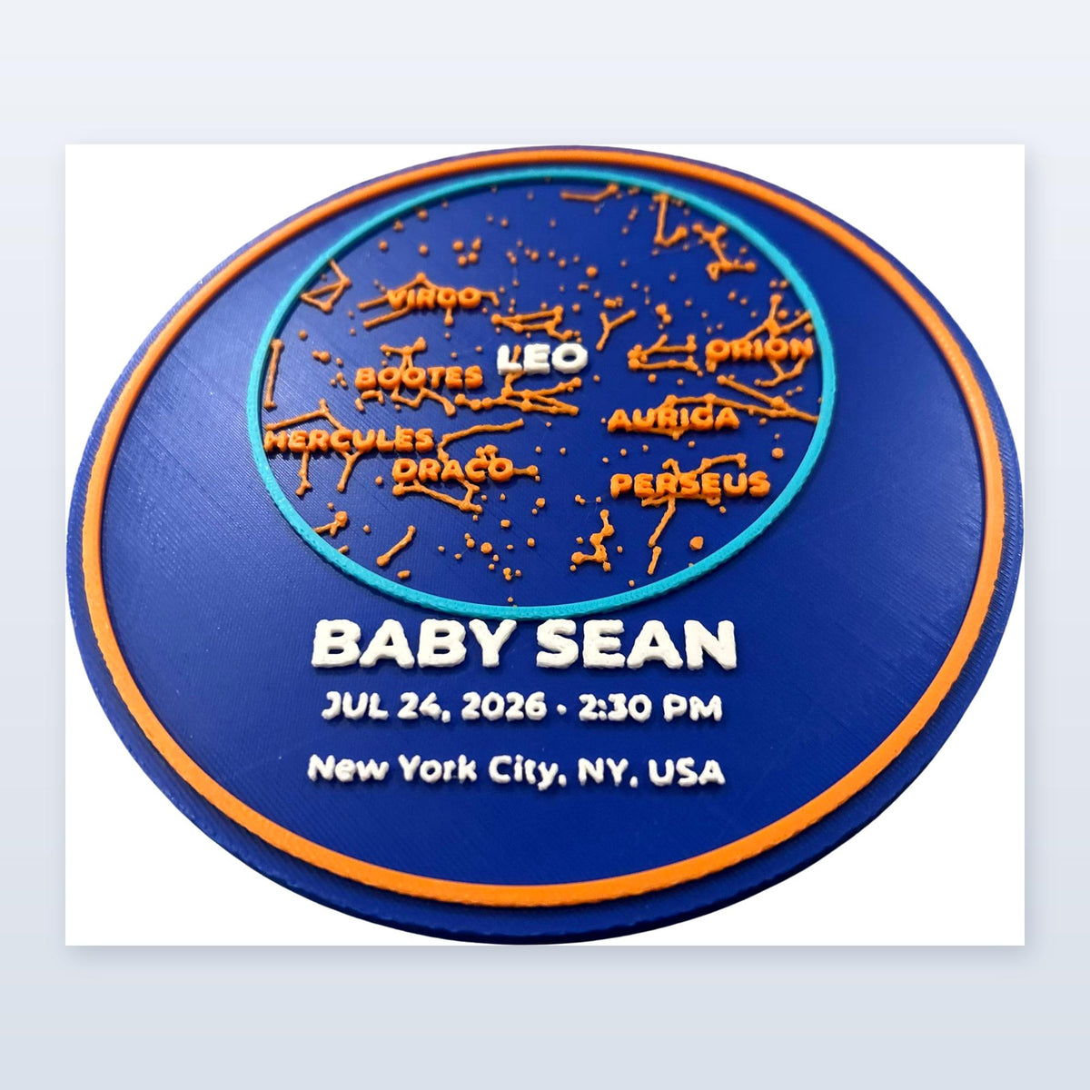 Personalized 3D Star Map Keepsake, Mets Baby Gift, Custom Birth Night Sky