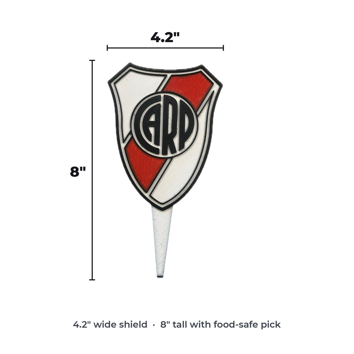 River Plate 3D Cake Topper | Food-Grade PETG, USA Made | CARP Crest Shield, Los Millonarios