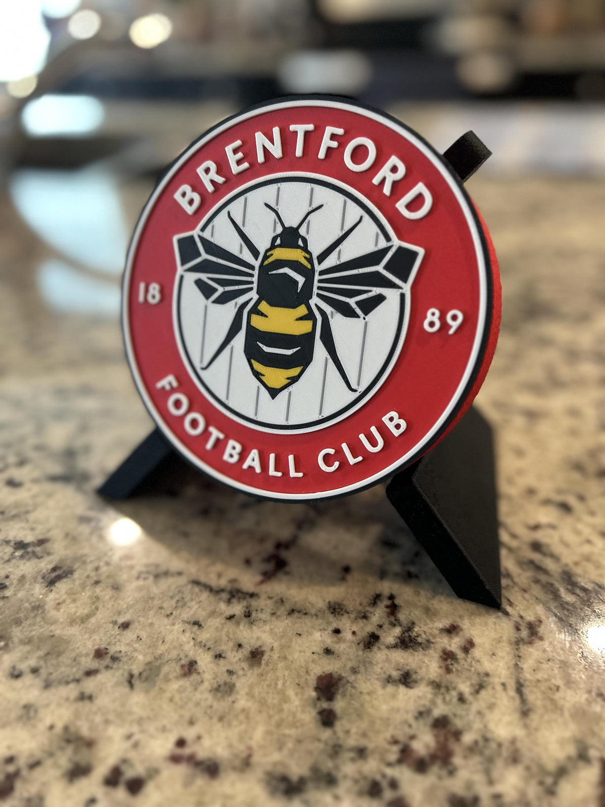 Brentford FC 3D Printed Crest Display | Stash Box, Desk Decor, Fan Cave Keepsake