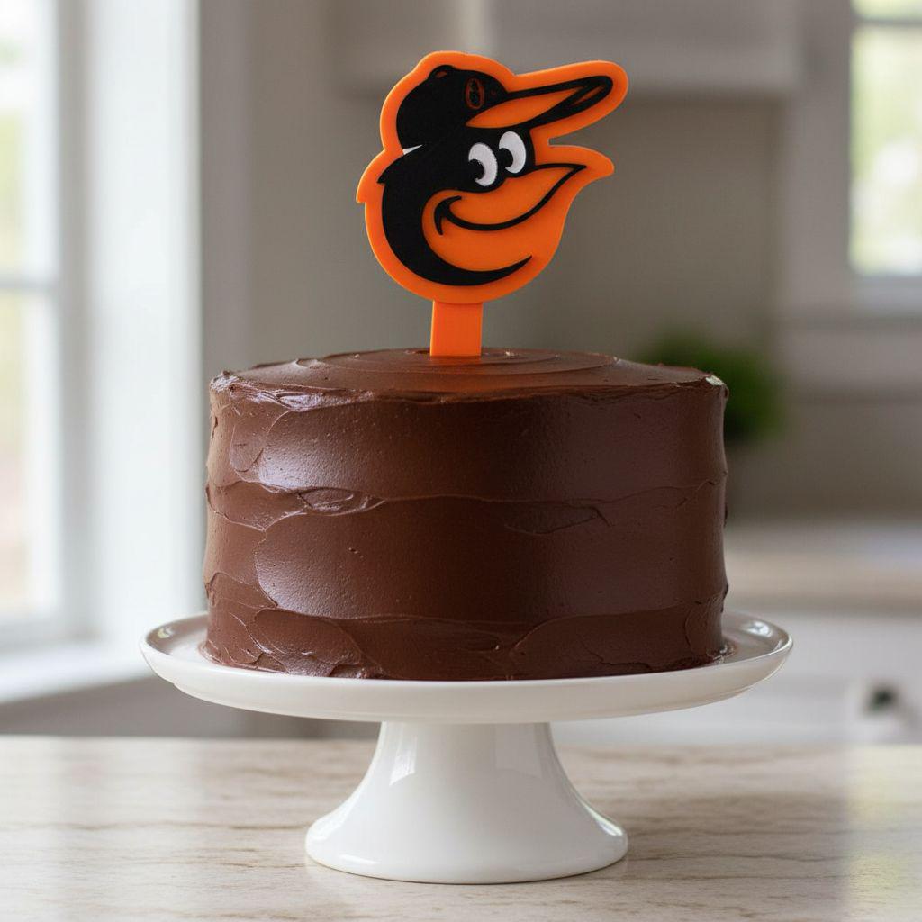 Baltimore Orioles 3D Cake Topper | Food-Grade PETG, USA Made | 5.5”