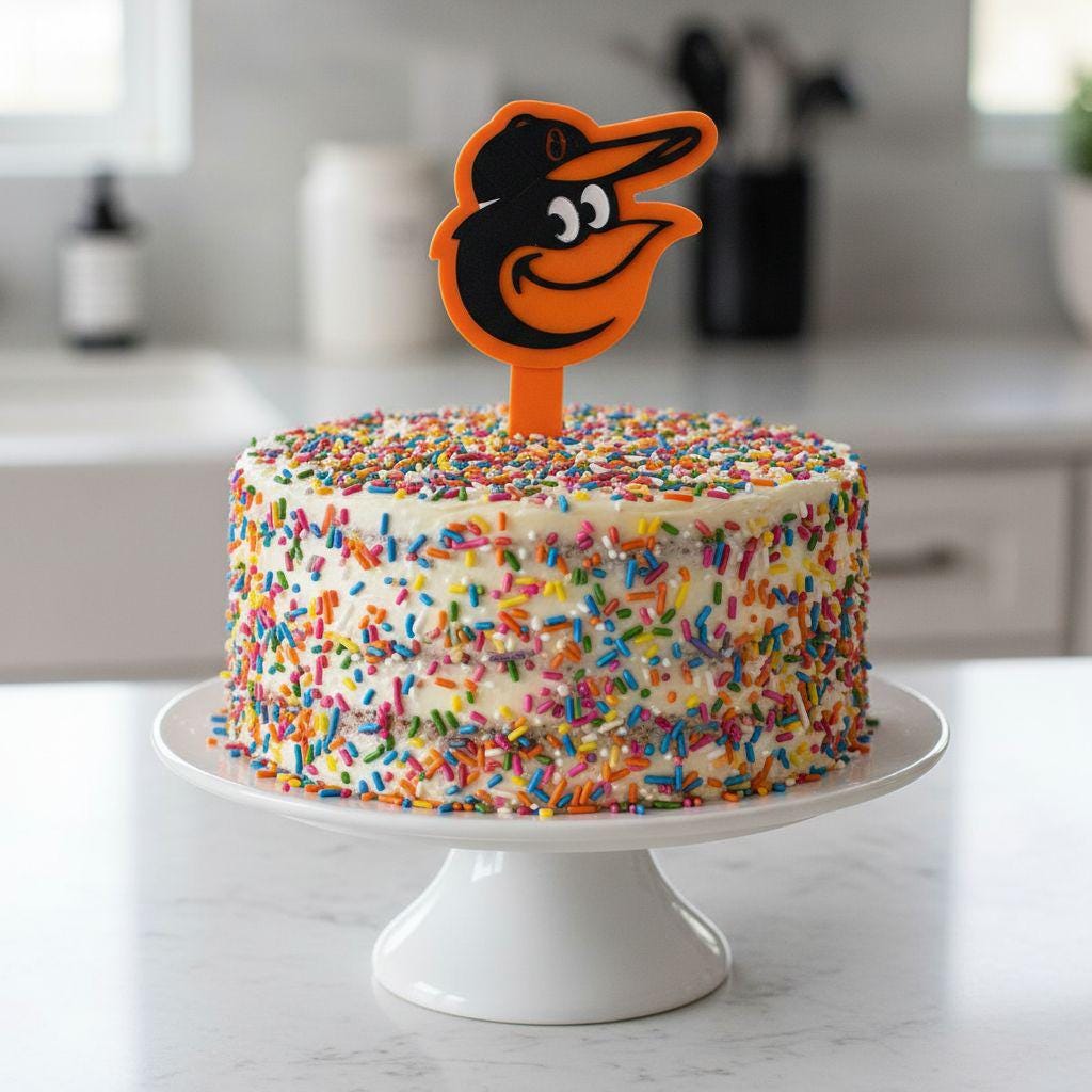 Baltimore Orioles 3D Cake Topper | Food-Grade PETG, USA Made | 5.5”