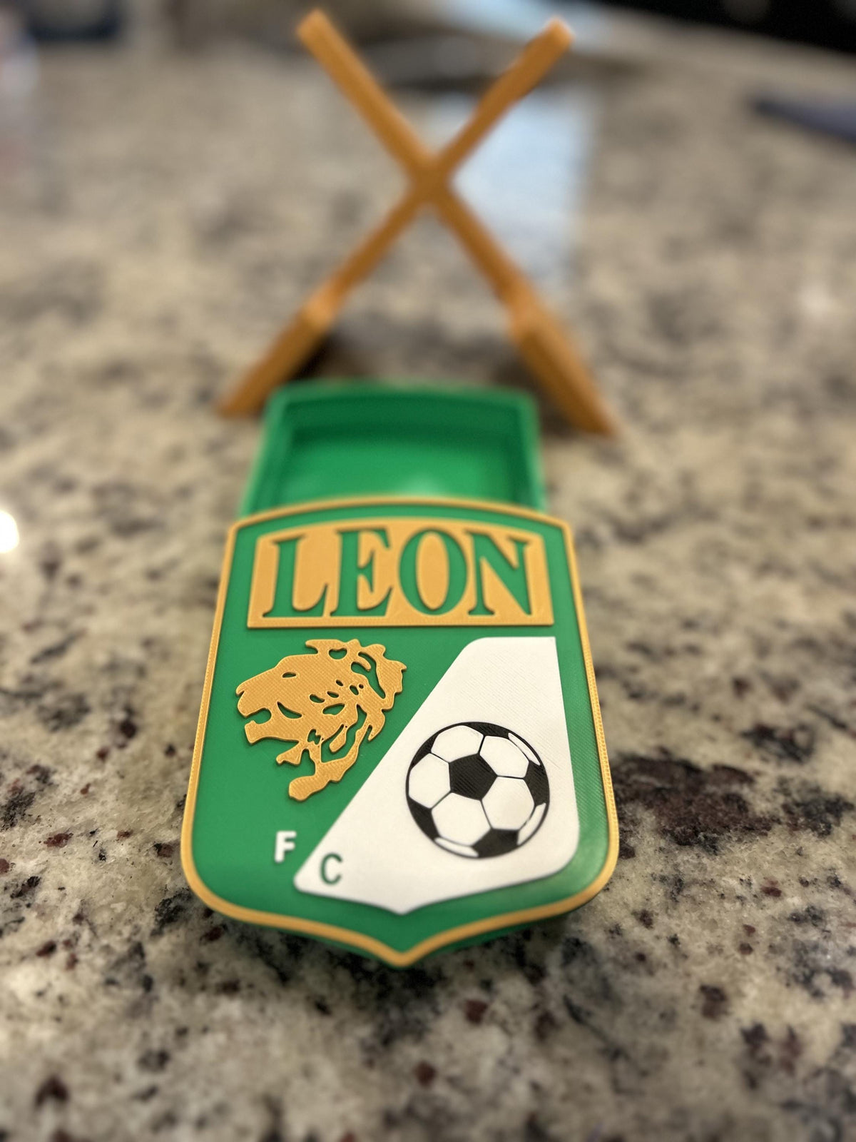 3D Printed Club León Desk Display | Liga MX La Fiera Crest Stash Box