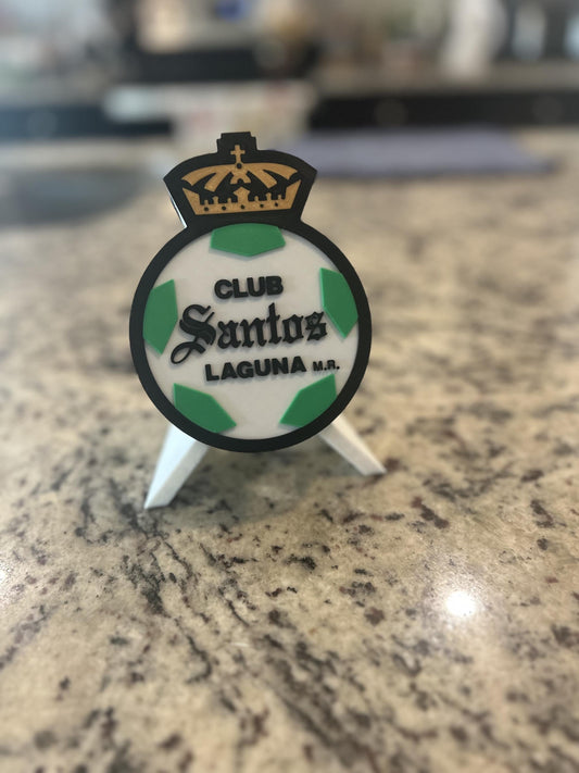 3D Printed Club Santos Laguna Crest Display Box | Liga MX Fan Decor, Stash Box