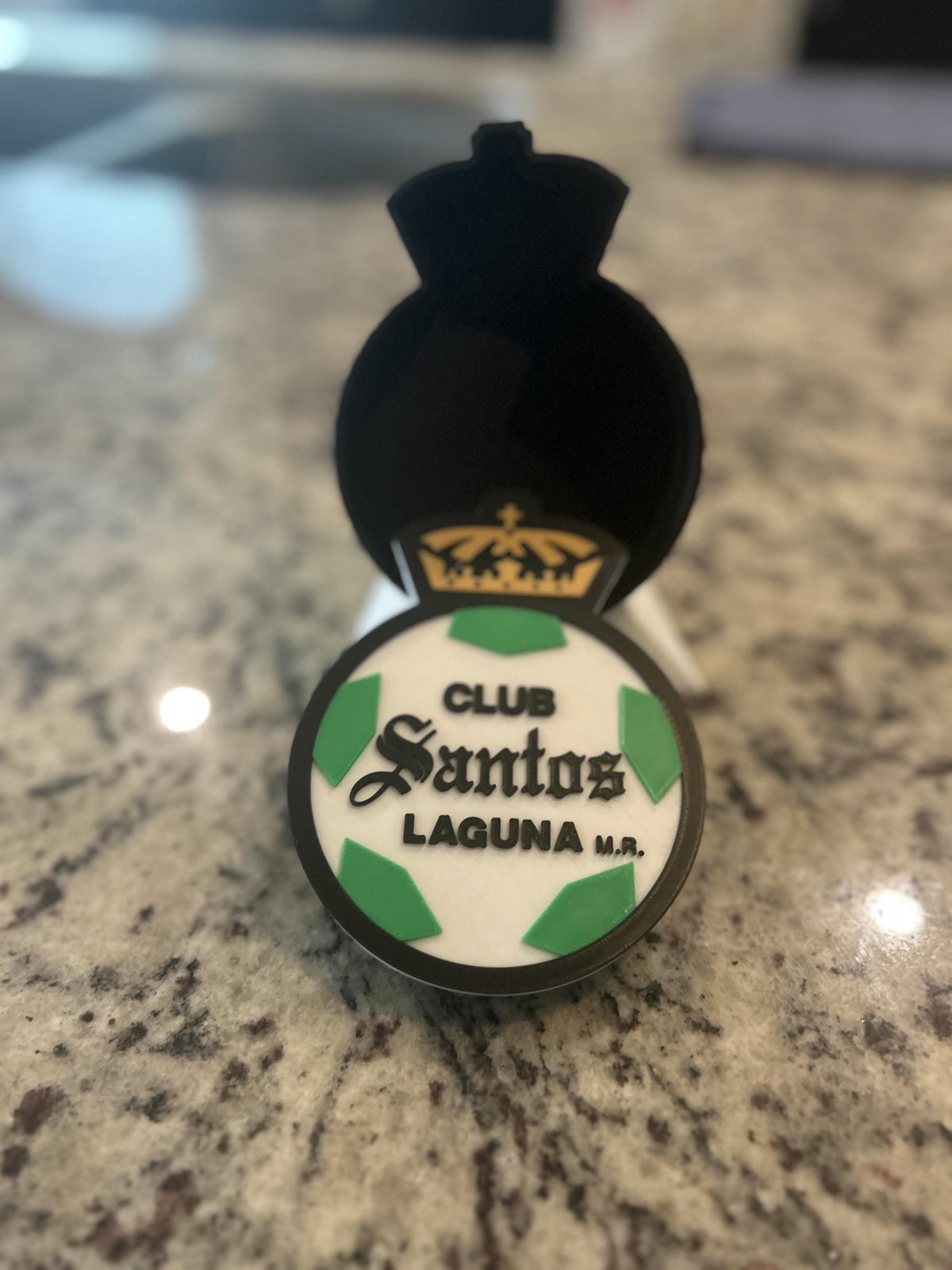 3D Printed Club Santos Laguna Crest Display Box | Liga MX Fan Decor, Stash Box