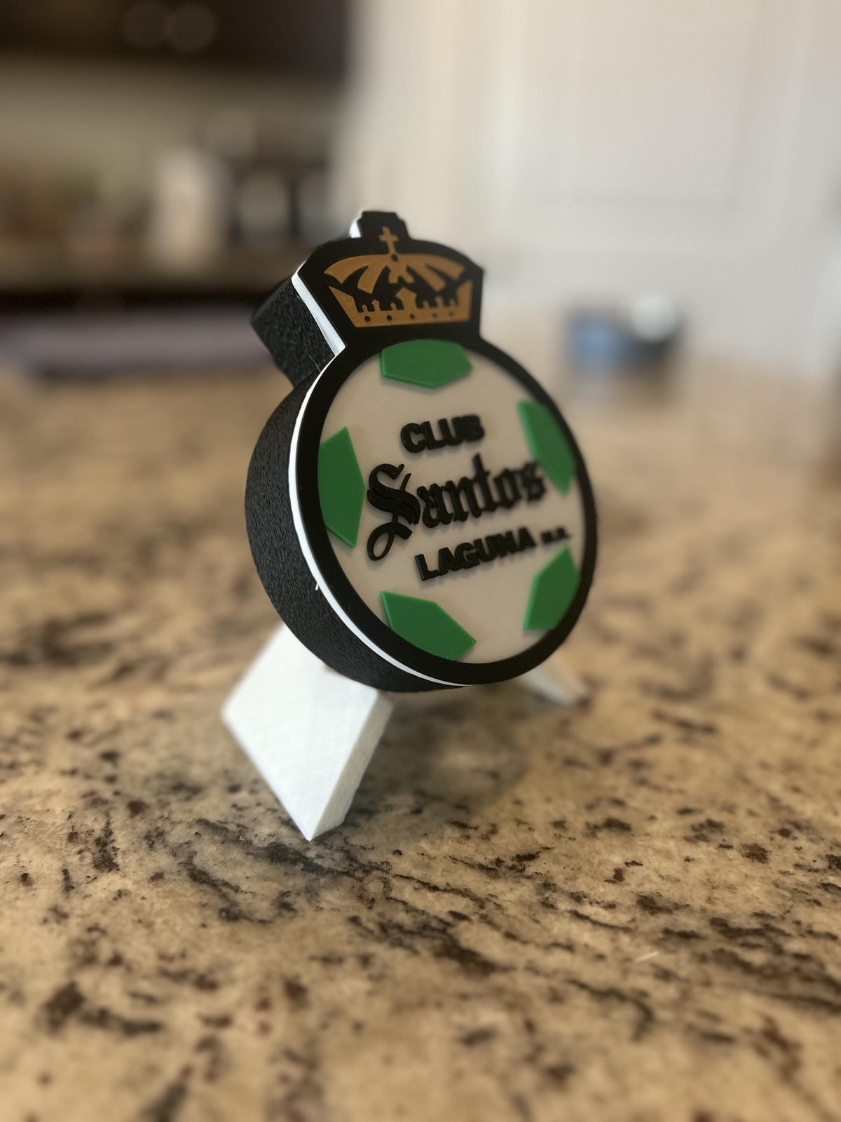 3D Printed Club Santos Laguna Crest Display Box | Liga MX Fan Decor, Stash Box