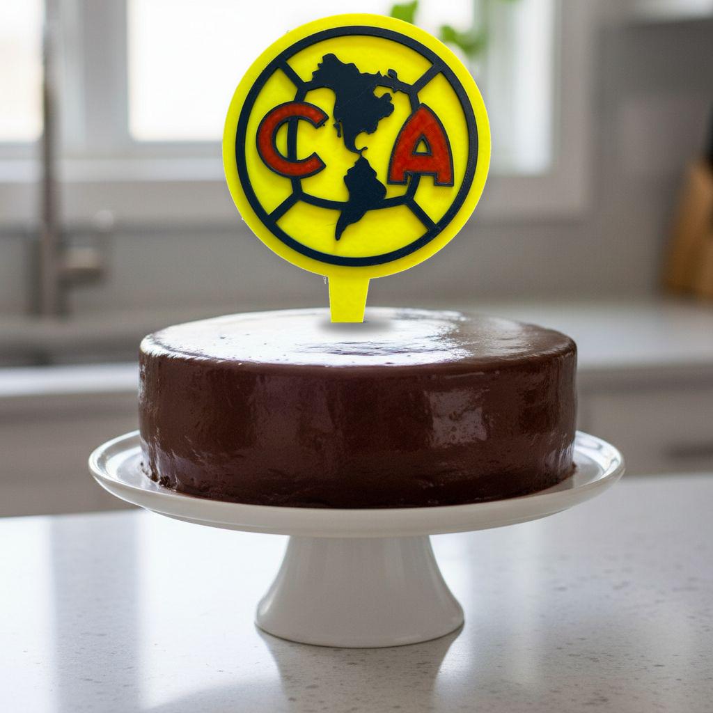 Club America 3D Cake Topper | Food-Grade PETG Badge (5.5 in)