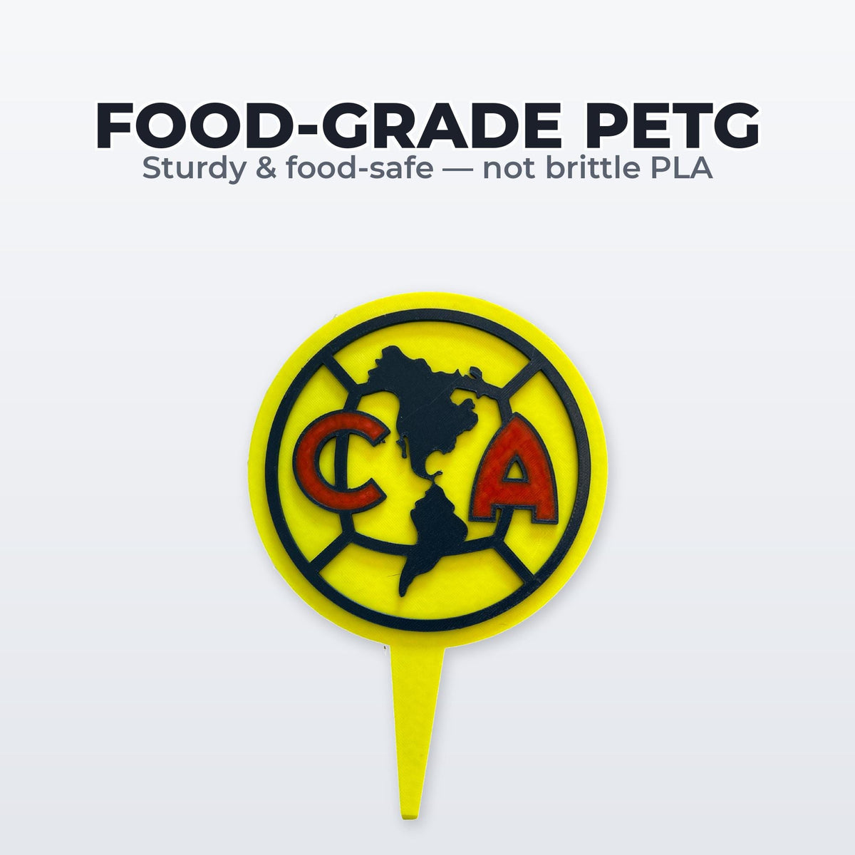 Club America 3D Cake Topper | Food-Grade PETG Badge (5.5 in)