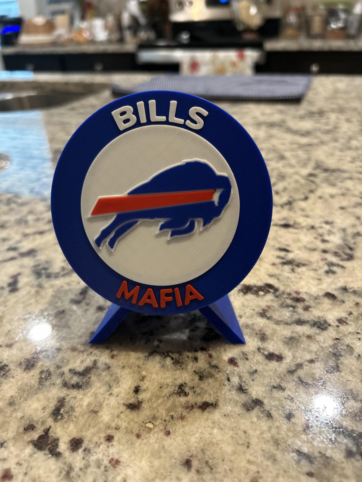 Buffalo Bills Desk Display with Stand | 3D Printed NFL Fan Decor & Keepsake Box | Bills Mafia Gift