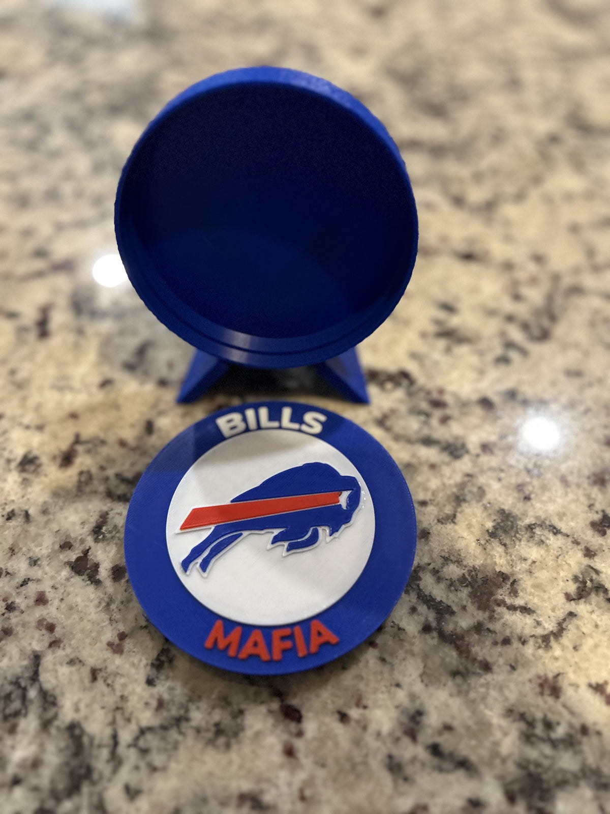 Buffalo Bills Desk Display with Stand | 3D Printed NFL Fan Decor & Keepsake Box | Bills Mafia Gift