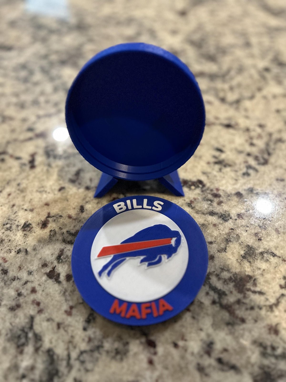 Buffalo Bills Desk Display with Stand | 3D Printed NFL Fan Decor & Keepsake Box | Bills Mafia Gift
