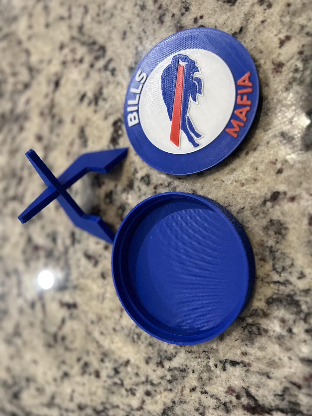 Buffalo Bills Desk Display with Stand | 3D Printed NFL Fan Decor & Keepsake Box | Bills Mafia Gift