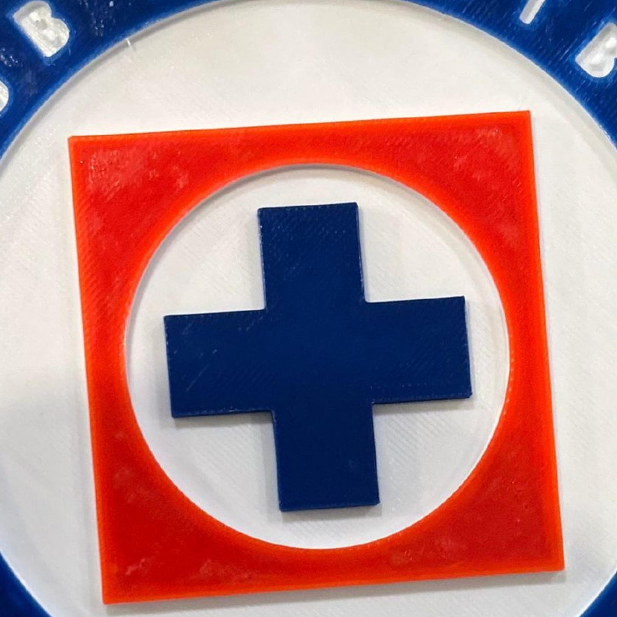 Cruz Azul 3D Cake Topper | La Maquina, Food-Grade PETG, USA Made | 5.5 in Badge
