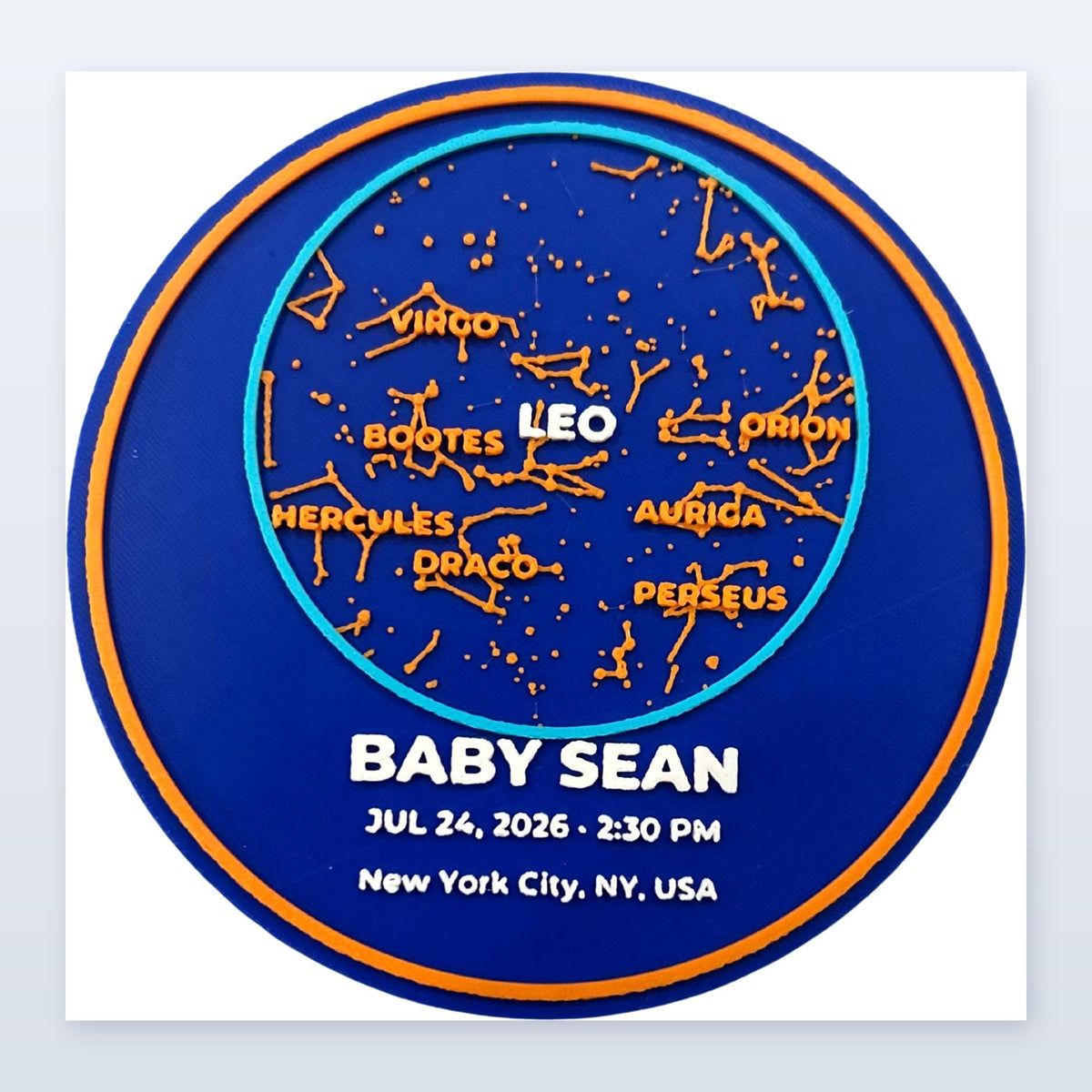 Personalized 3D Star Map Keepsake, Mets Baby Gift, Custom Birth Night Sky