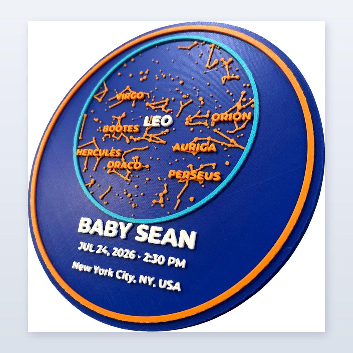 Personalized 3D Star Map Keepsake, Mets Baby Gift, Custom Birth Night Sky