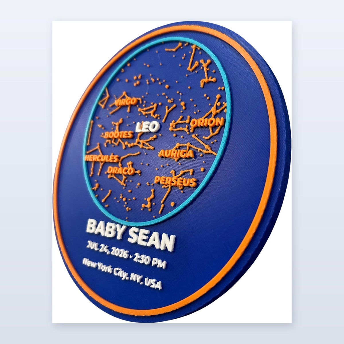 Personalized 3D Star Map Keepsake, Mets Baby Gift, Custom Birth Night Sky