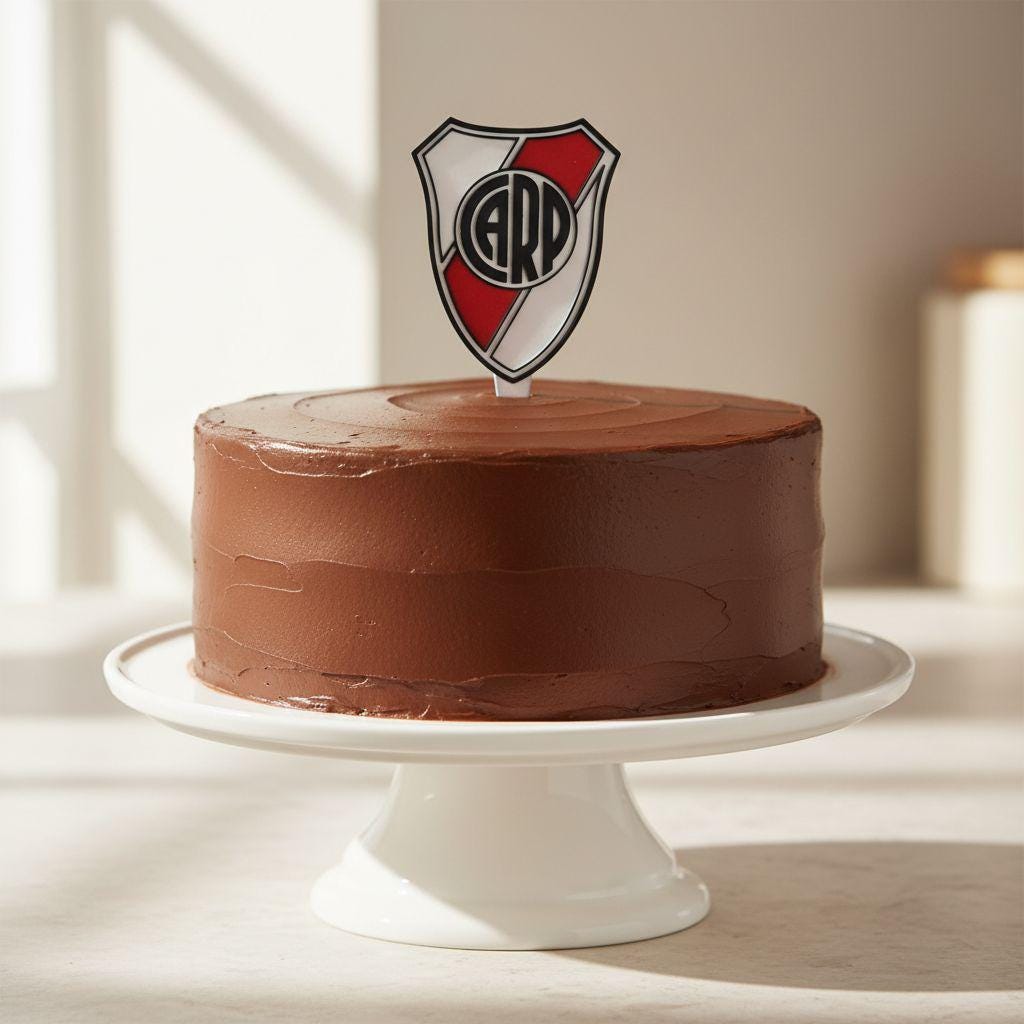 River Plate 3D Cake Topper | Food-Grade PETG, USA Made | CARP Crest Shield, Los Millonarios