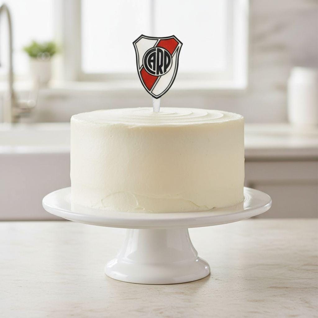 River Plate 3D Cake Topper | Food-Grade PETG, USA Made | CARP Crest Shield, Los Millonarios