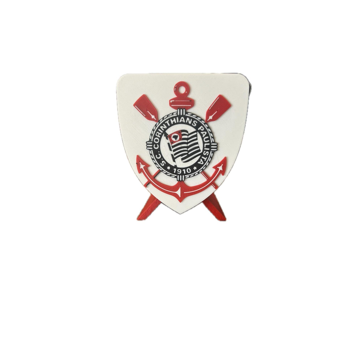 Corinthians 3D printed escudo shield display with stand and hidden stash box, presente torcedor do Timao, Brazilian soccer fan gift made in USA