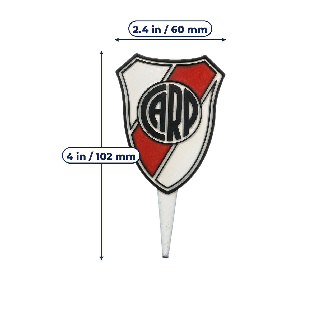 River Plate 3D Layered Crest Cupcake Toppers, CARP Fan Party Food Picks