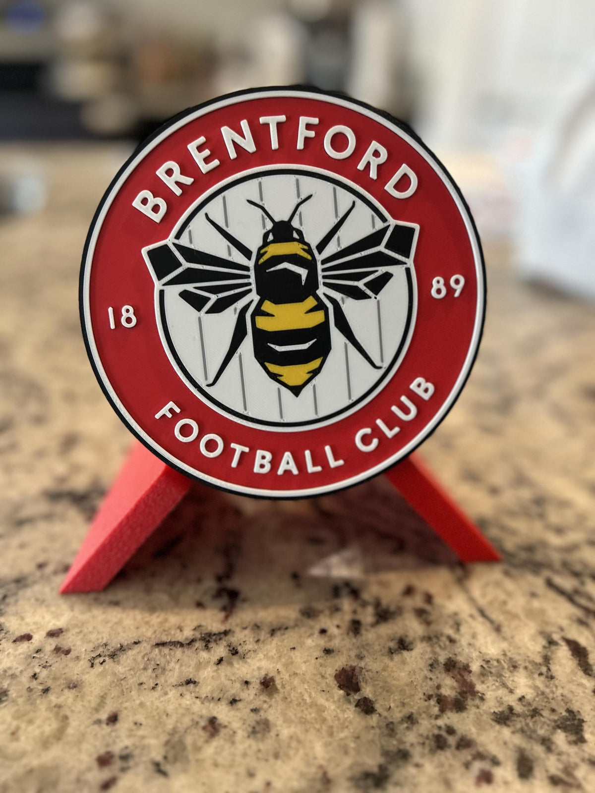 Brentford FC 3D Printed Crest Display | Stash Box, Desk Decor, Fan Cave Keepsake