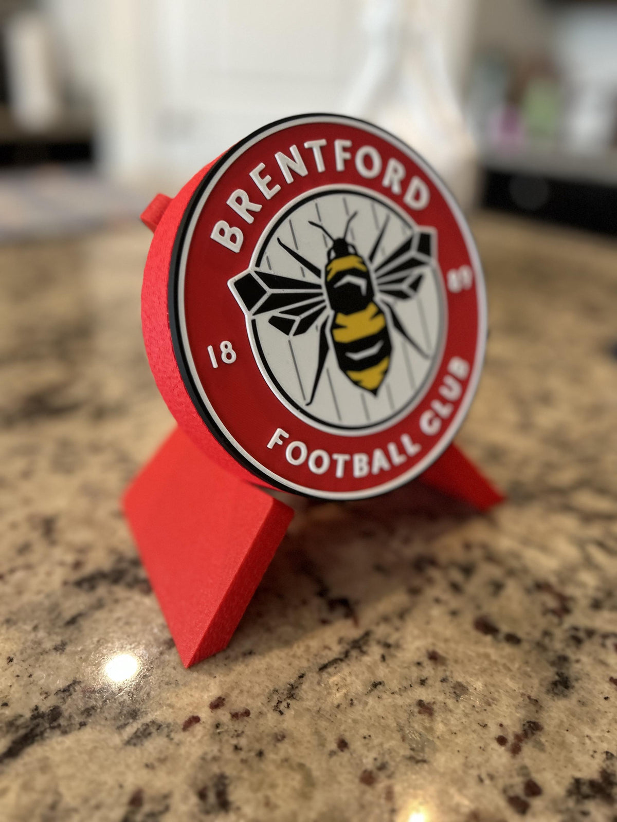 Brentford FC 3D Printed Crest Display | Stash Box, Desk Decor, Fan Cave Keepsake