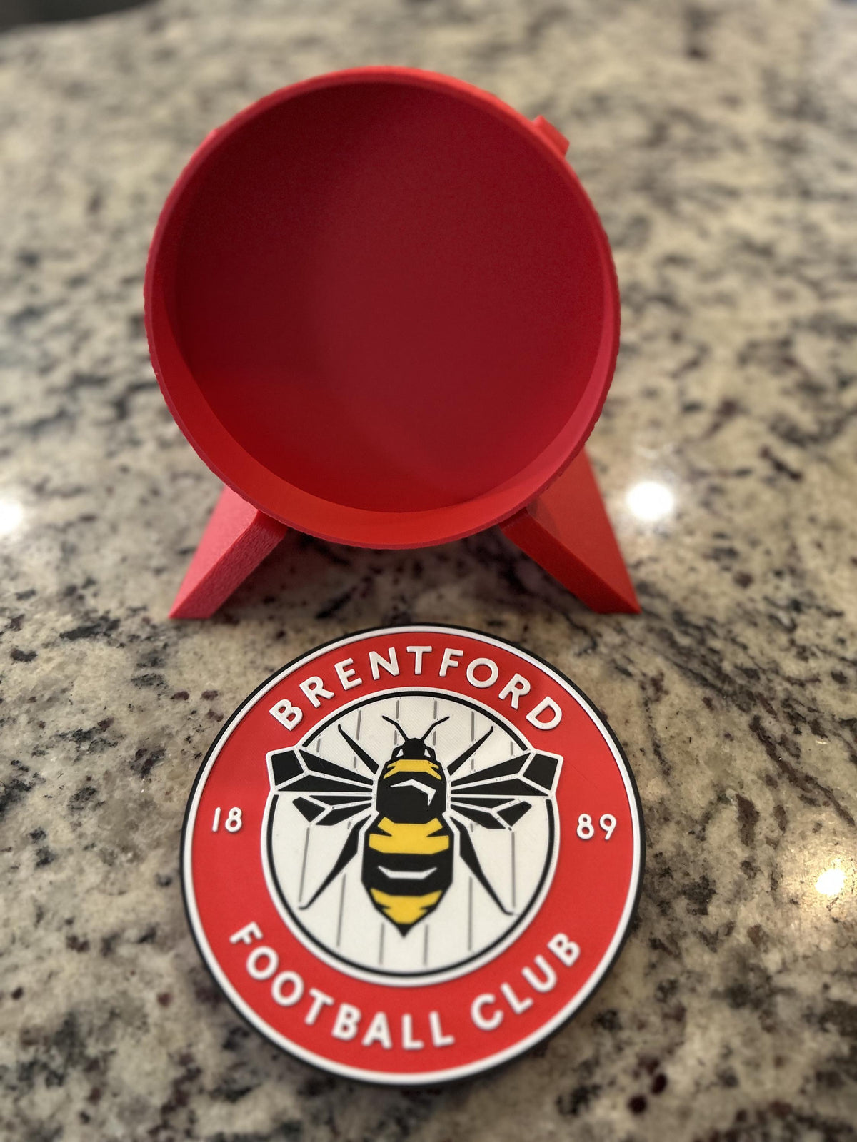 Brentford FC 3D Printed Crest Display | Stash Box, Desk Decor, Fan Cave Keepsake