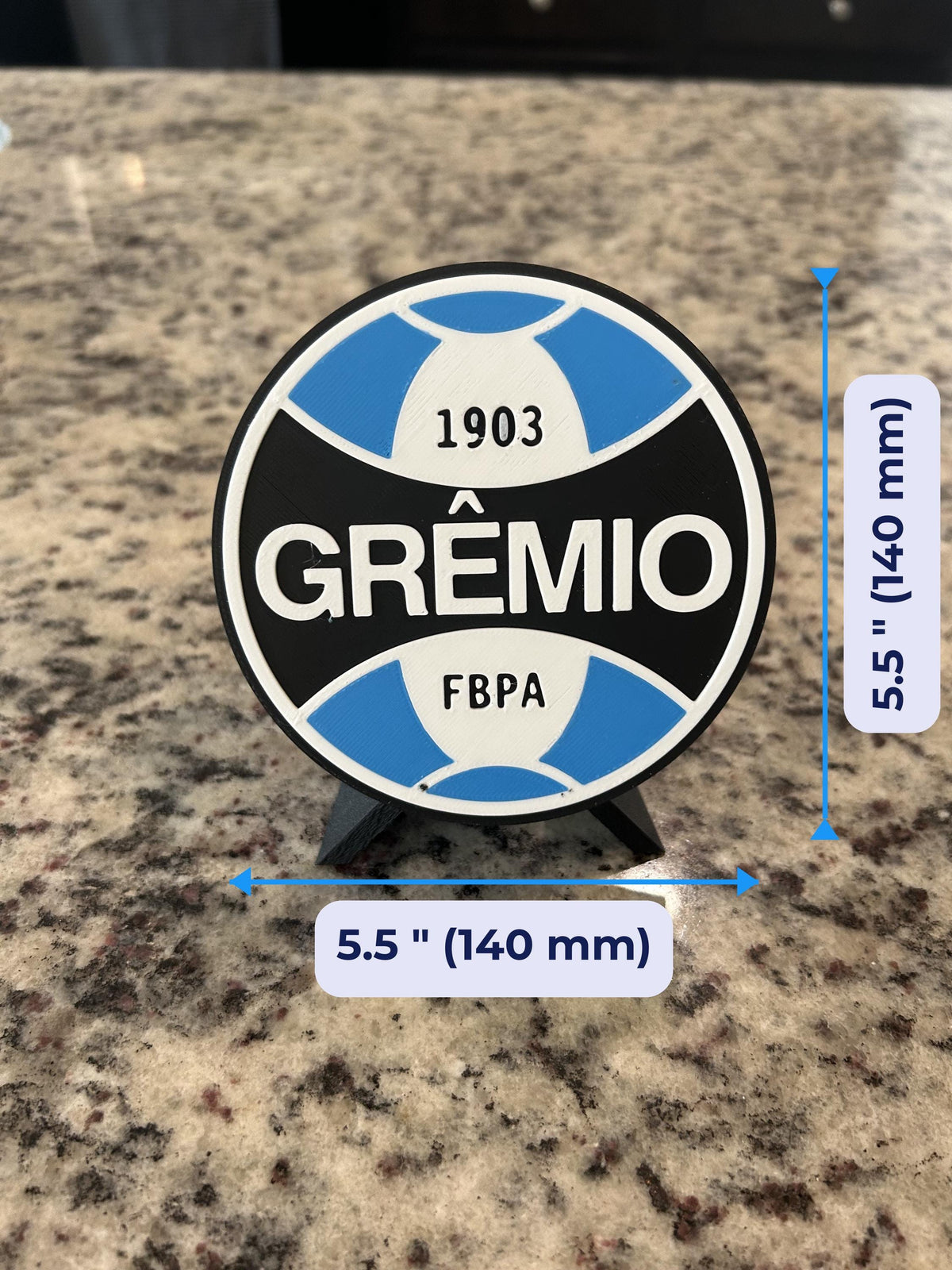 Gremio 3D display size chart, approx 5.5 inch round medallion, fan gift