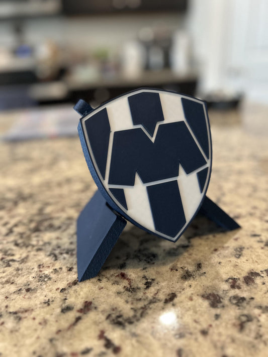 3D Printed Rayados de Monterrey Desk Display | Liga MX Fan Stash Box Keepsake