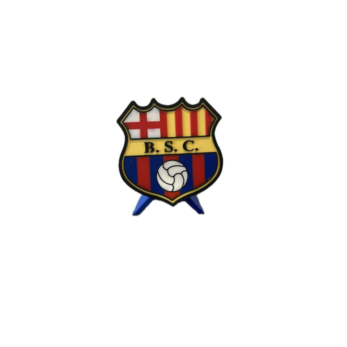 Barcelona SC Ecuador 3D printed escudo shield display with stand and hidden stash box, regalo hincha idolo torero, Ecuadorian soccer fan gift made in USA