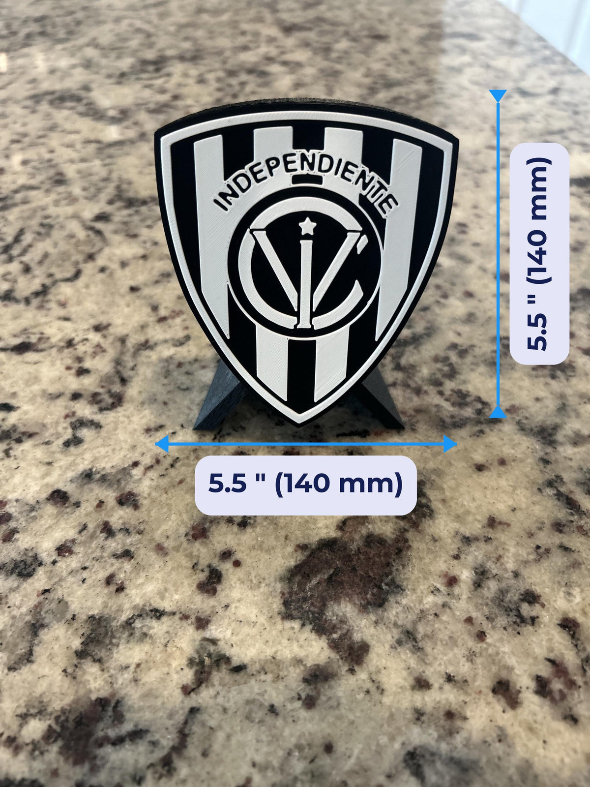 Independiente del Valle 3D escudo display size chart, approx 5.5 inches, soccer fan gift