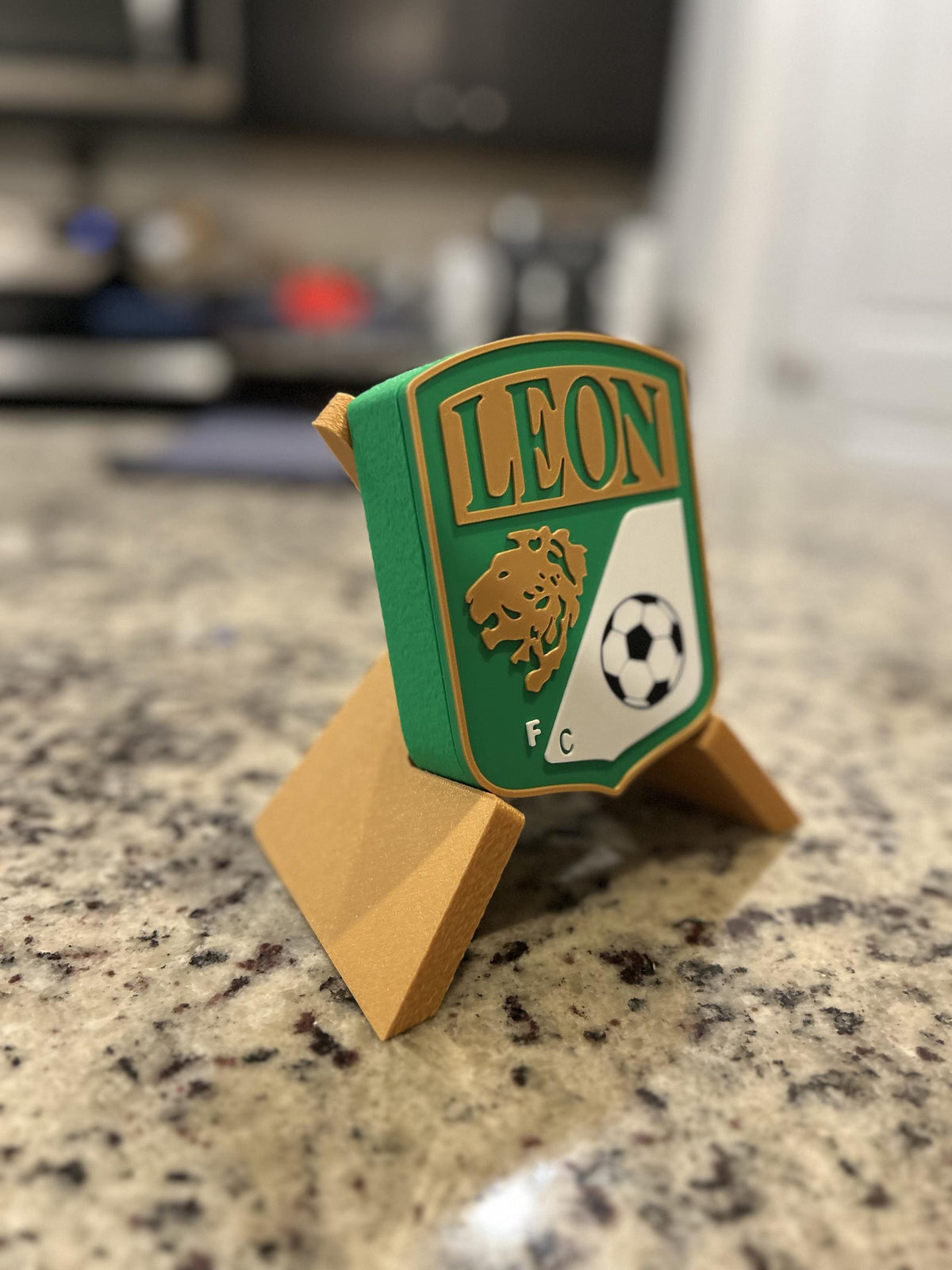 3D Printed Club León Desk Display | Liga MX La Fiera Crest Stash Box
