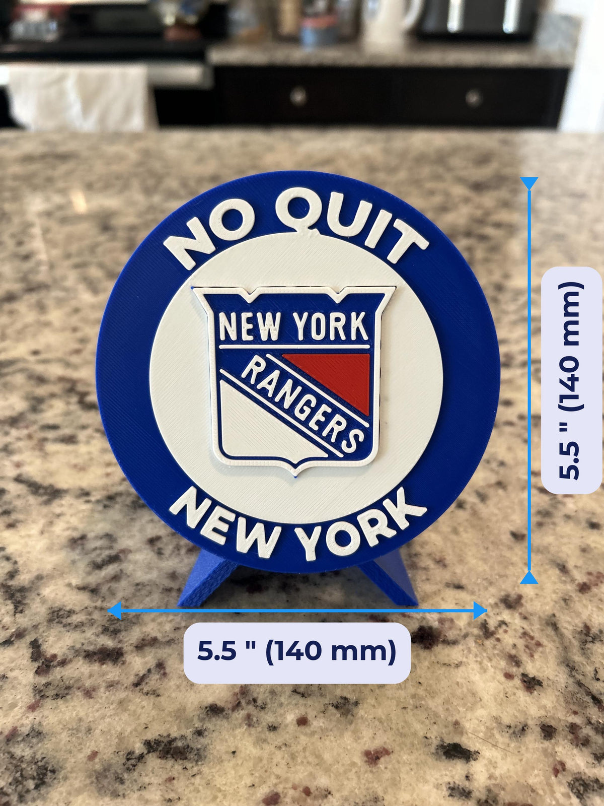 New York Rangers 3D display size chart, approx 5.5 inch, fan gift