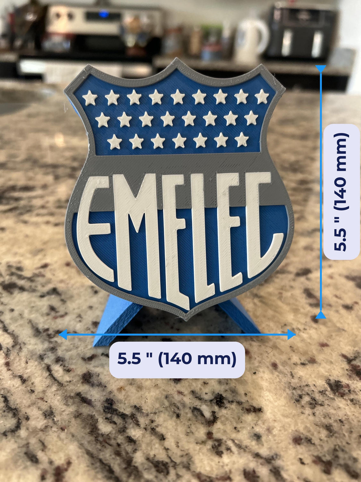 CS Emelec 3D display size chart, approx 5.5 inch, fan gift