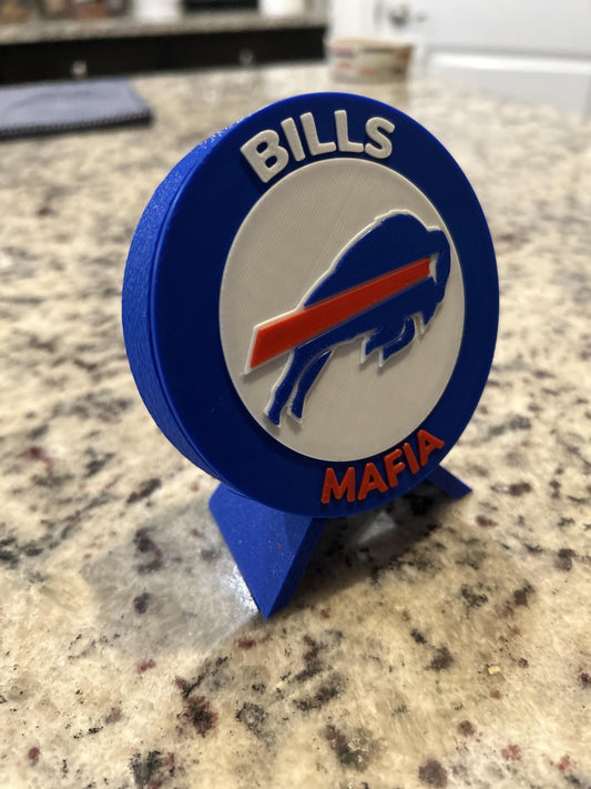 Buffalo Bills Desk Display with Stand | 3D Printed NFL Fan Decor & Keepsake Box | Bills Mafia Gift