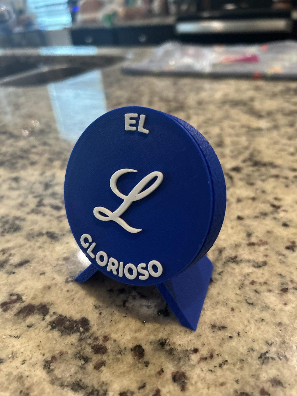 Tigres del Licey 3D printed round display medallion with stand and hidden stash boxfan gift, made in USA