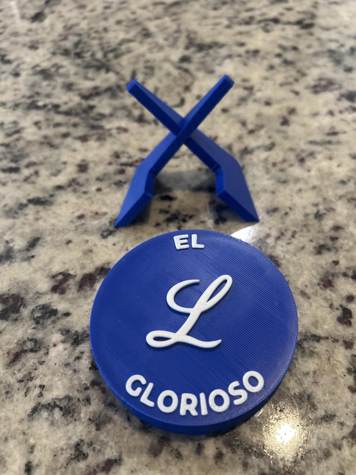 Tigres del Licey 3D printed round display medallion with stand and hidden stash boxfan gift, made in USA