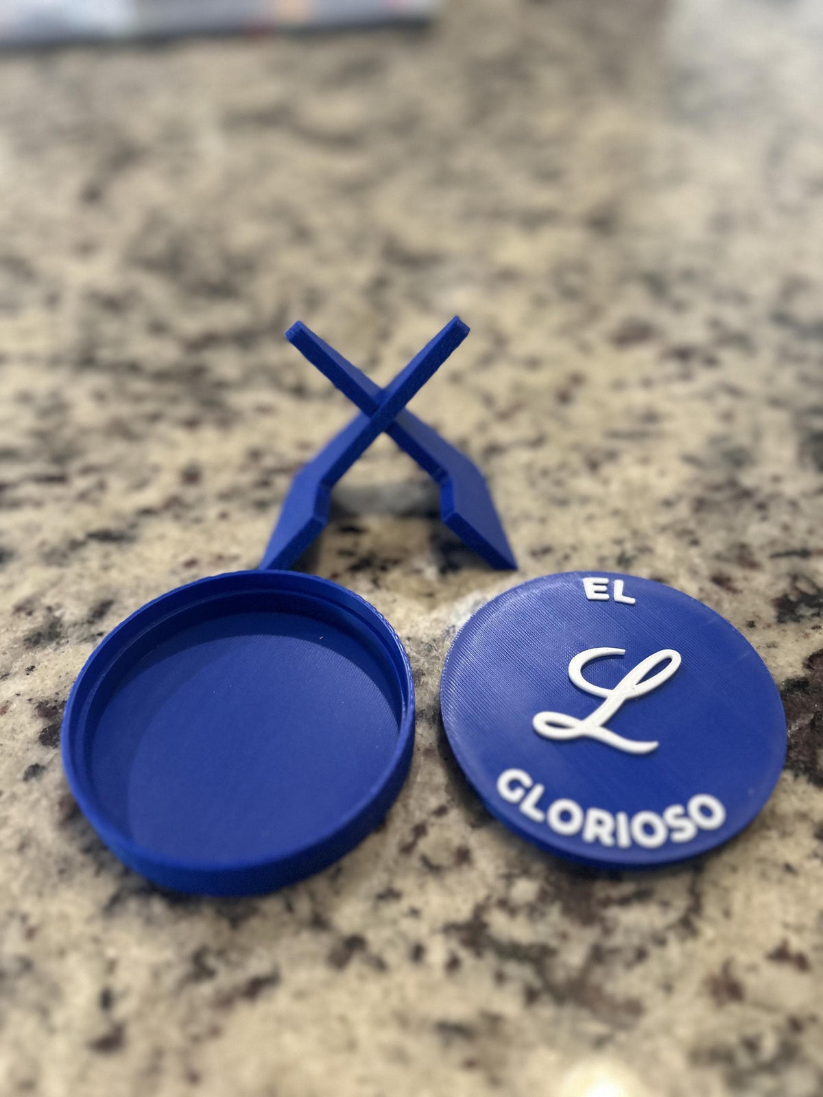 Tigres del Licey 3D printed round display medallion with stand and hidden stash boxfan gift, made in USA