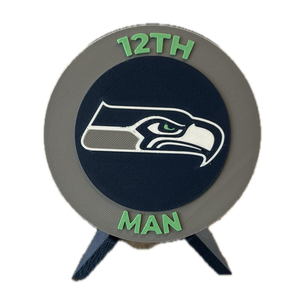 Seattle Seahawks 3D printed display medallion with stand and stash box12th Man fan gift, made in USA