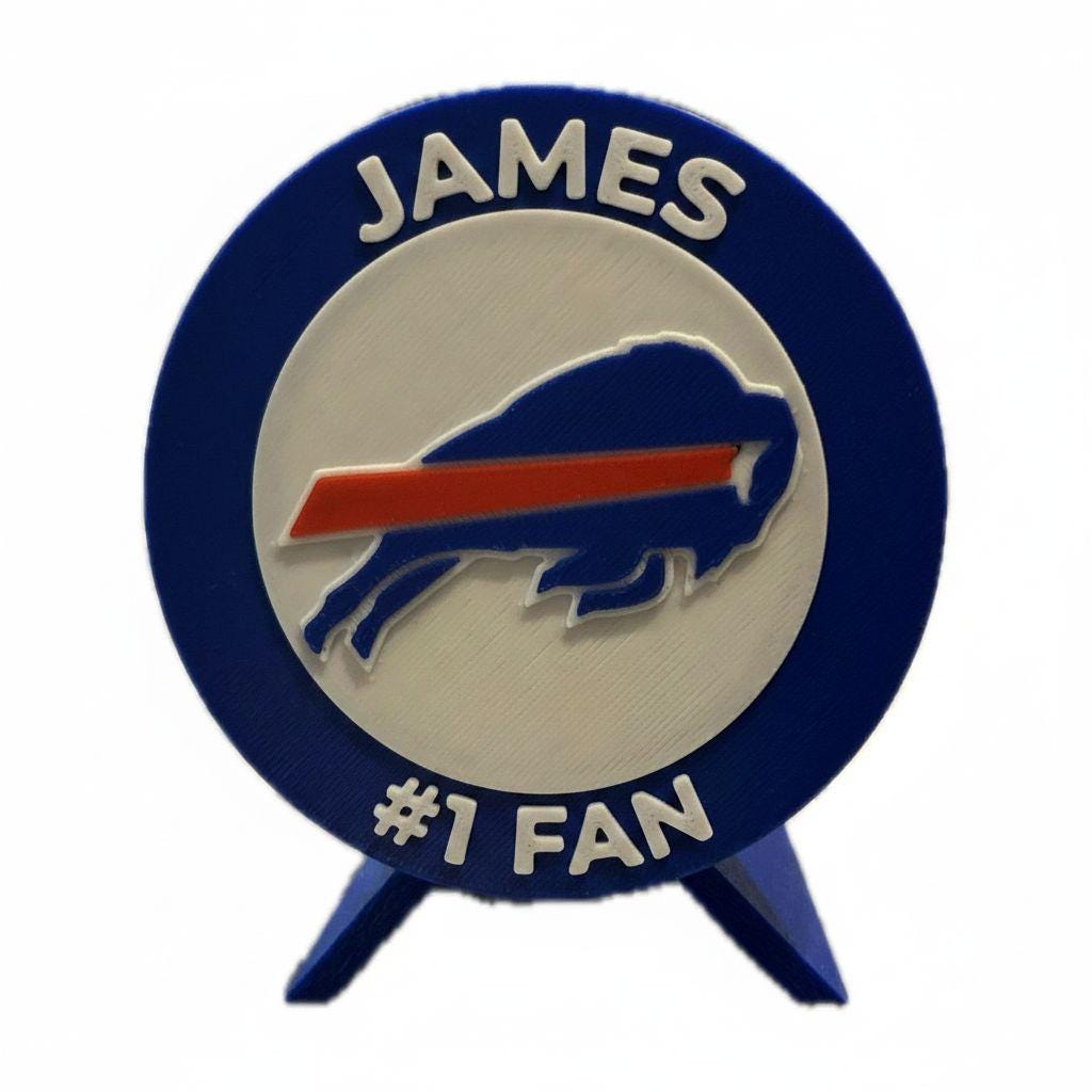 Buffalo Bills 3D display personalized example JAMES #1 FAN replacing Bills Mafia