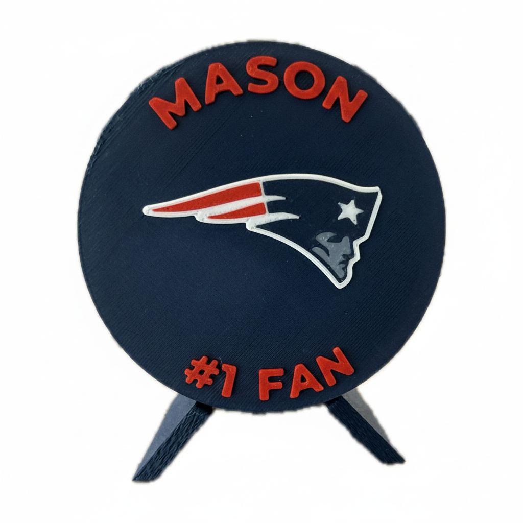 New England Patriots 3D display personalized example MASON #1 FAN