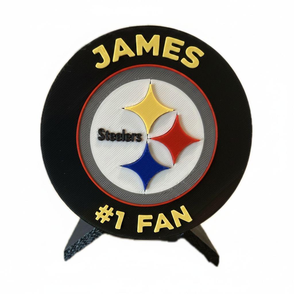 Steelers 3D display personalized JAMES #1 FAN replacing Steelers Nation