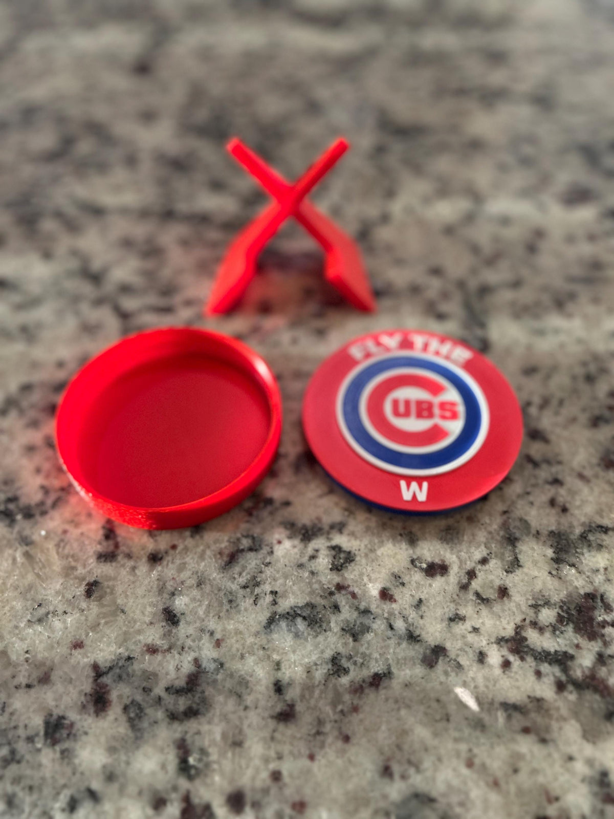 Chicago Cubs Fly the W 3D Printed Desk Display Stash Box | MLB Baseball Fan Decor
