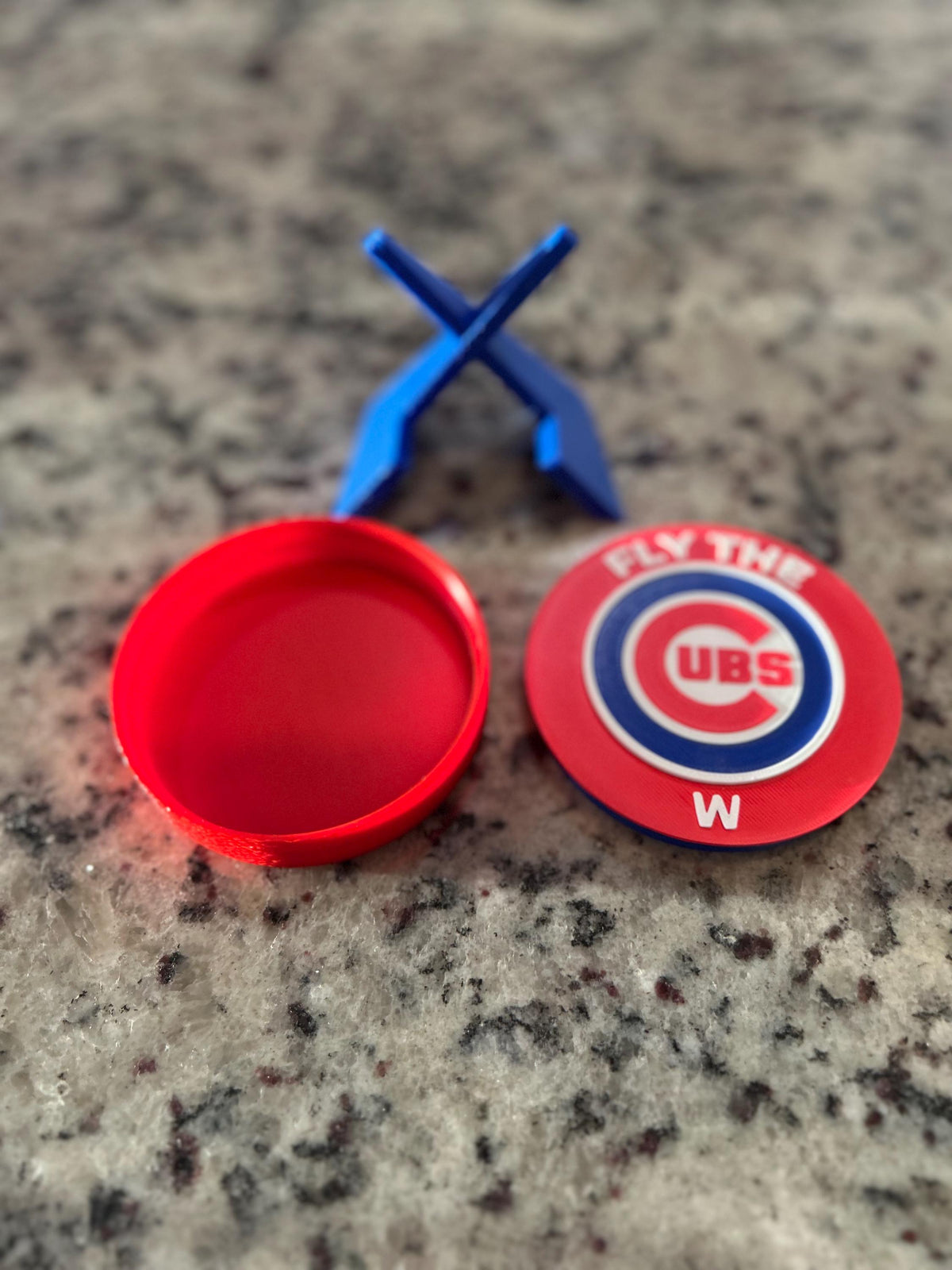 Chicago Cubs Fly the W 3D Printed Desk Display Stash Box | MLB Baseball Fan Decor