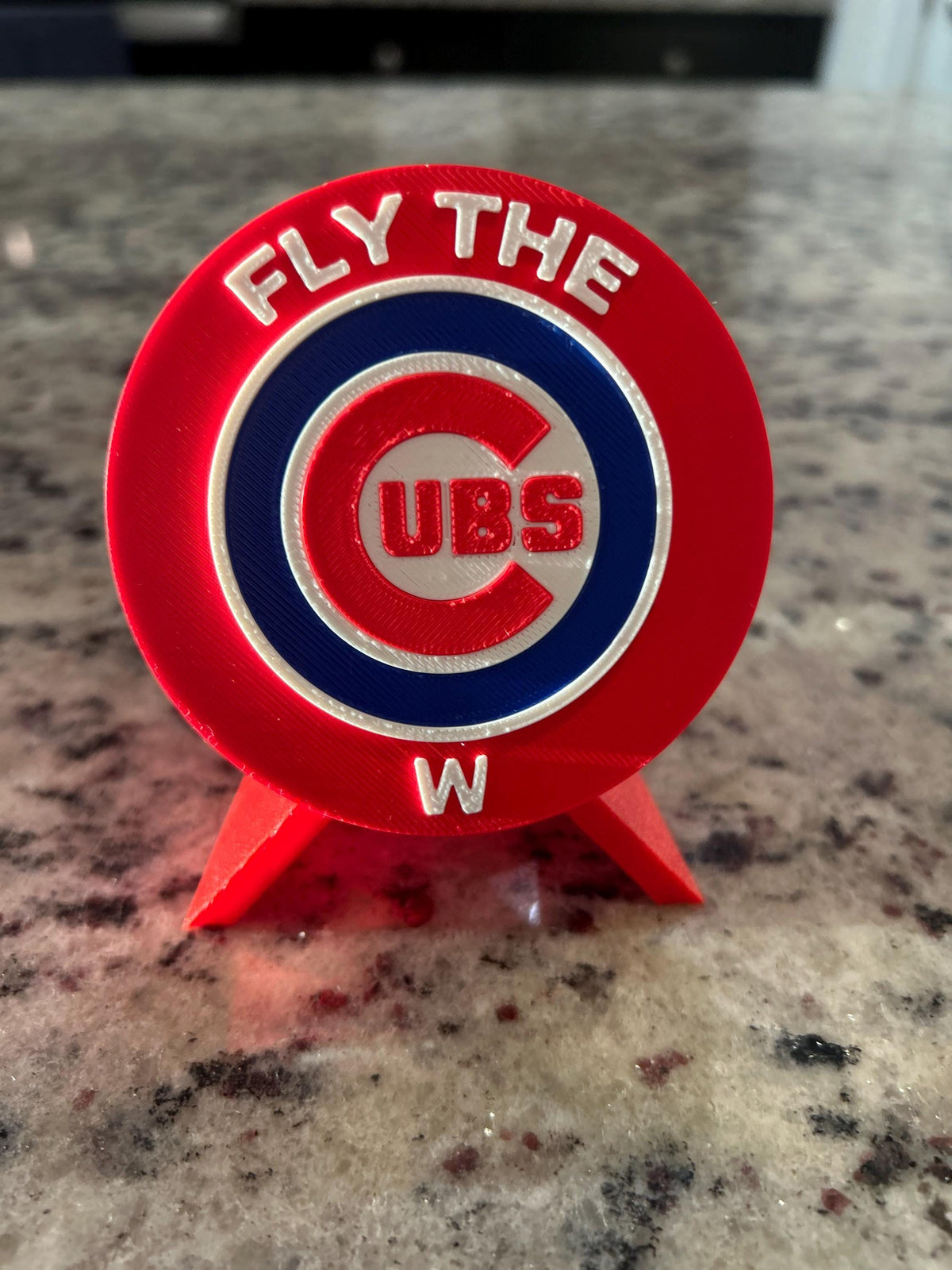 Chicago Cubs Fly the W 3D Printed Desk Display Stash Box | MLB Baseball Fan Decor