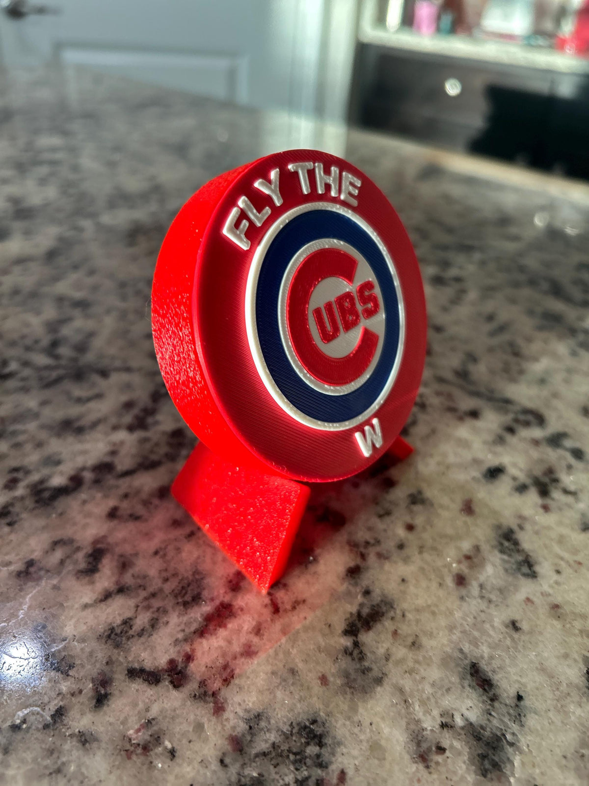 Chicago Cubs Fly the W 3D Printed Desk Display Stash Box | MLB Baseball Fan Decor